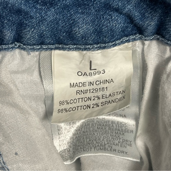 Fashion Nova Distressed Stretch Denim Button Front Dress L Blue Pockets - Picture 10 of 13